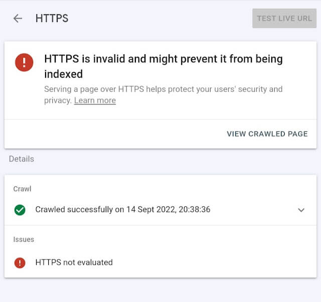 HTTPS not evaluated