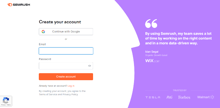 semrush-create-your-account