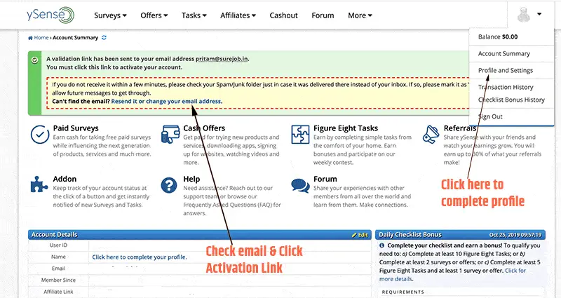 ysense-email-activation